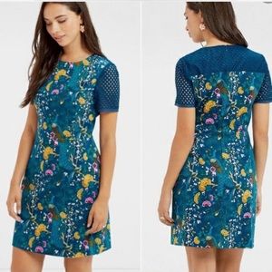 Oasis V&A peacock shift dress, size 14